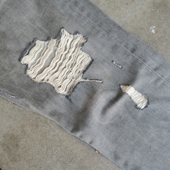 NSF Women's Straight Slouch Button Fly Distressed Jeans, Size US 4 *see meas - Picture 7 of 10